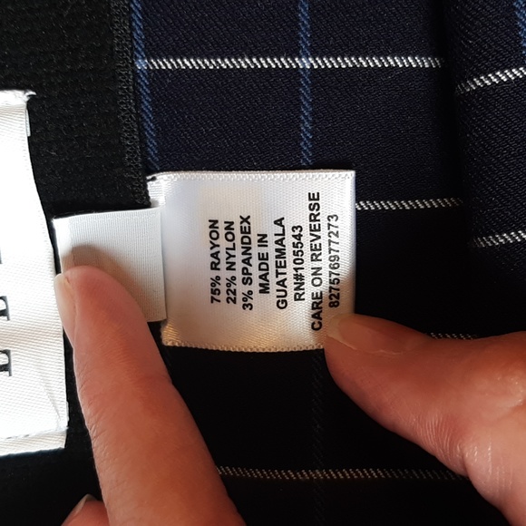 Navy&white windowpane skirt - Picture 5 of 8